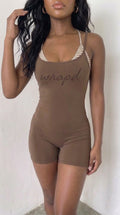wrapd u-neck yoga romper (cold brew)