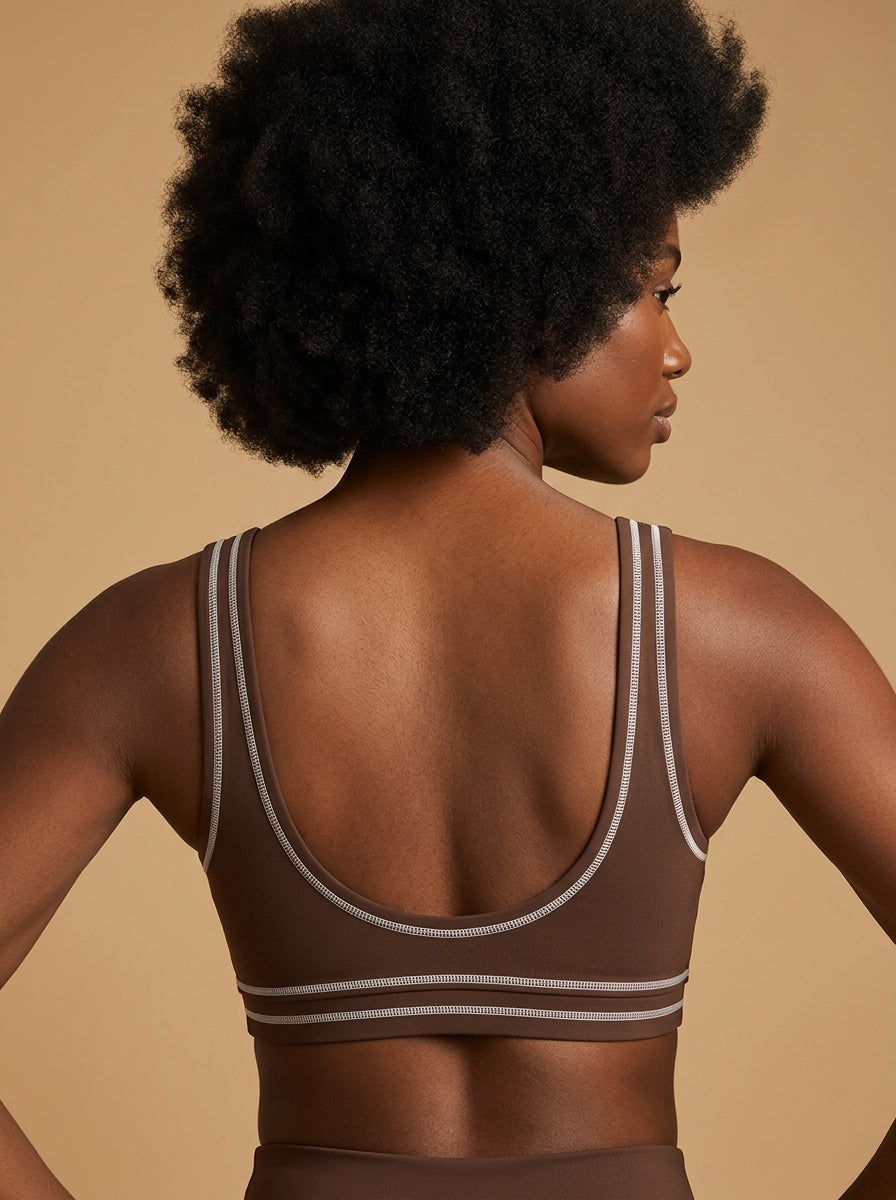 wrapd topstitching sports bra (multi)