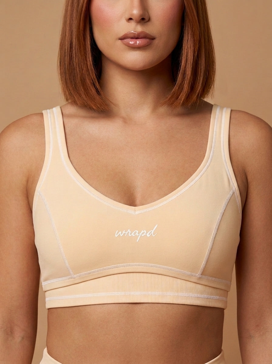 wrapd topstitching sports bra (multi)
