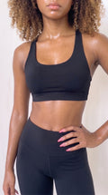 wrapd racerback sports bra (onyx)